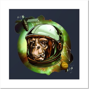 The Monkey in Space. For astronaut animal lovers and fun loving fashionistas. Get the space safari look. Posters and Art